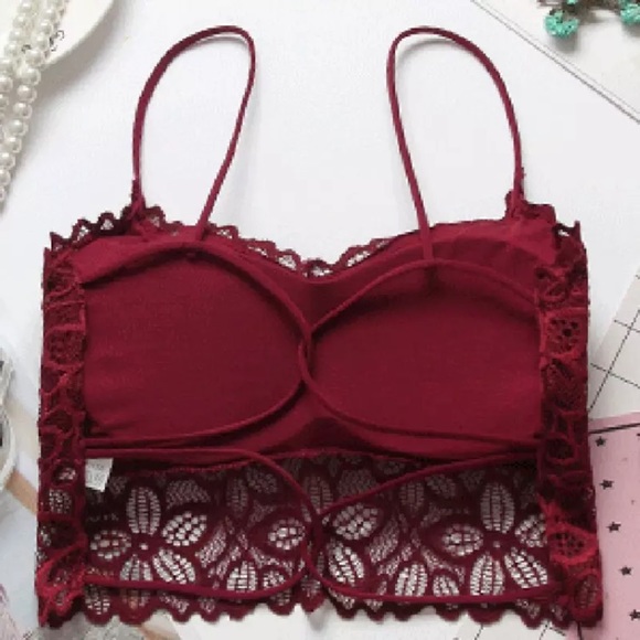 JUST IN🌷 Burgundy Lace Bralette - Picture 4 of 8
